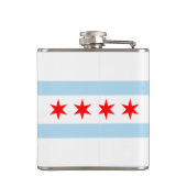 Flagge von Chicago, Illinois Hip Flask Flachmann (Rückseite)
