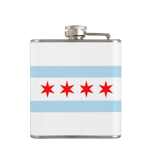 Flagge von Chicago, Illinois Hip Flask Flachmann (Rückseite)