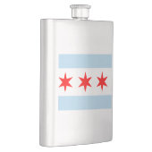 Flagge von Chicago, Illinois Hip Flask Flachmann (Rechts)