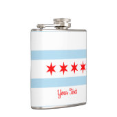 Flagge von Chicago, Illinois Hip Flask Flachmann (Rechts)