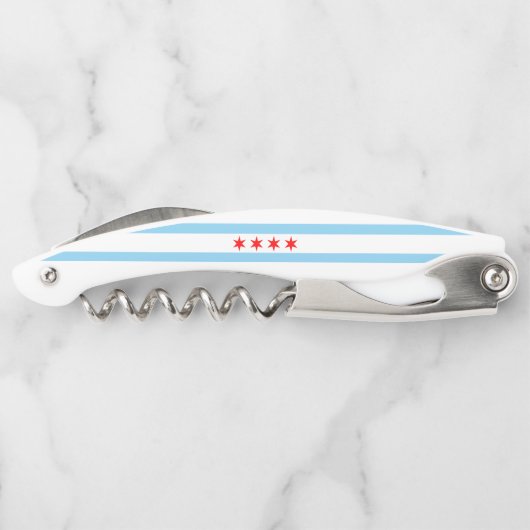 Flagge von Chicago (Illinois) Kellnermesser (Rückseite)