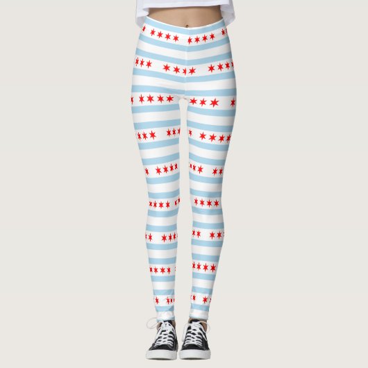 Flagge von Chicago, Illinois Leggings (Vorderseite)