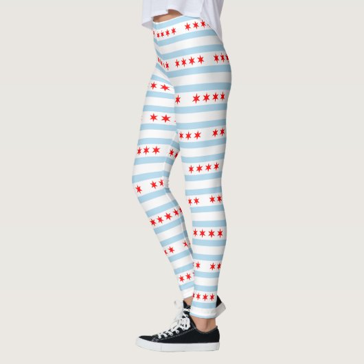 Flagge von Chicago, Illinois Leggings (Links)