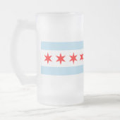 Flagge von Chicago, Illinois Mattglas Bierglas (Links)