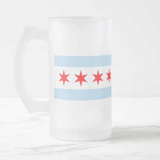 Flagge von Chicago, Illinois Mattglas Bierglas (Links)