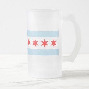 Flagge von Chicago, Illinois Mattglas Bierglas
