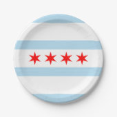 Flagge von Chicago, Illinois Pappteller (Vorderseite)