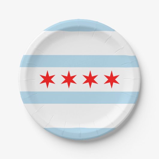 Flagge von Chicago, Illinois Pappteller (Vorderseite)