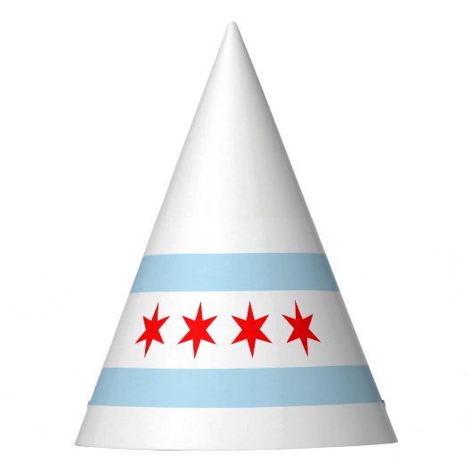 Flagge von Chicago, Illinois-Party-Hut Partyhütchen (Vorderseite)