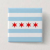 Flagge von Chicago, Illinois Pinback Button (Vorderseite)