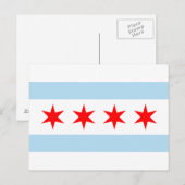 Flagge von Chicago, Illinois Postkarte (Vorne/Hinten)