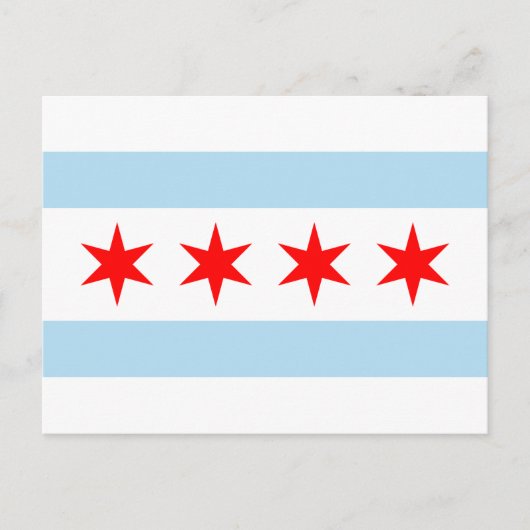 Flagge von Chicago, Illinois Postkarte (Vorderseite)