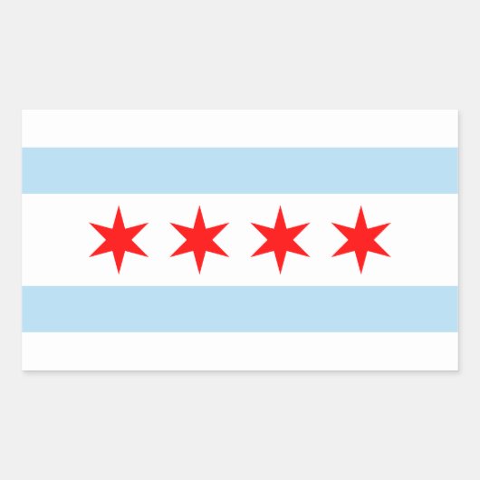 Flagge von Chicago, Illinois-rechteckiger Aufklebe Rechteckiger Aufkleber (Vorderseite)