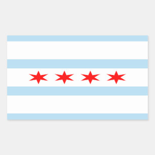Flagge von Chicago, Illinois-rechteckiger Aufklebe Rechteckiger Aufkleber