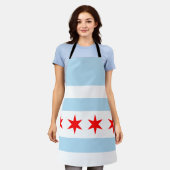 Flagge von Chicago, Illinois Schürze (Getragen)