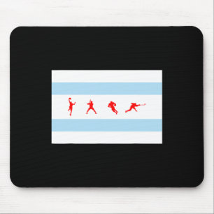 Flagge von Chicago Illinois Skizze Verkauf Fußball Mousepad