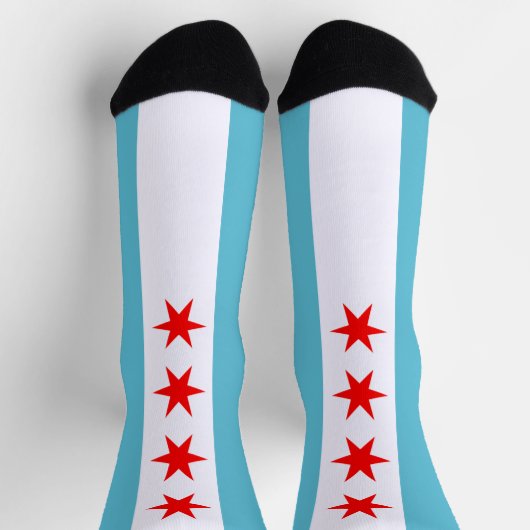 Flagge von Chicago (Illinois) Socken (Oben)