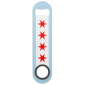 Flagge von Chicago, Illinois Speed Flaschenöffner (Rückseite)