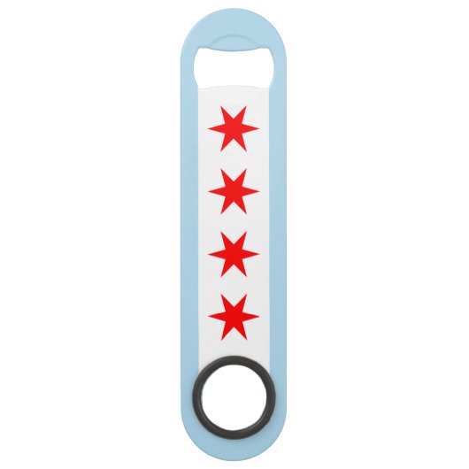 Flagge von Chicago, Illinois Speed Flaschenöffner (Vorderseite)