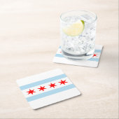 Flagge von Chicago, Illinois Square Paper Unterset Rechteckiger Pappuntersetzer (Vor Ort)