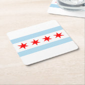 Flagge von Chicago, Illinois Square Paper Unterset Rechteckiger Pappuntersetzer (angewinkelt)