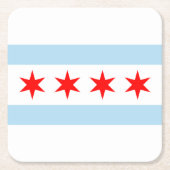 Flagge von Chicago, Illinois Square Paper Unterset Rechteckiger Pappuntersetzer (Vorderseite)