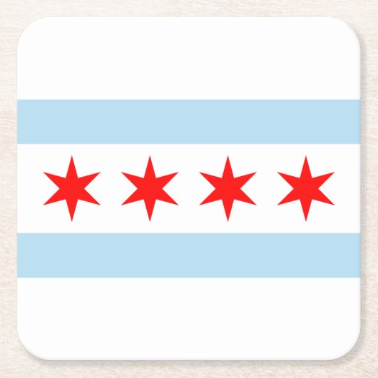 Flagge von Chicago, Illinois Square Paper Unterset Rechteckiger Pappuntersetzer (Vorderseite)