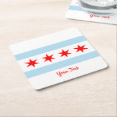 Flagge von Chicago, Illinois Square Paper Unterset Rechteckiger Pappuntersetzer (angewinkelt)