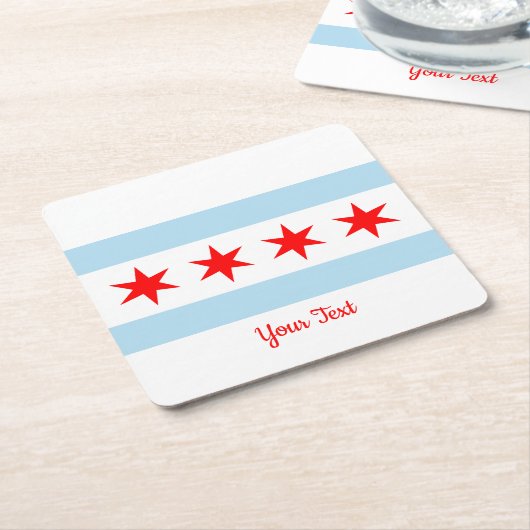Flagge von Chicago, Illinois Square Paper Unterset Rechteckiger Pappuntersetzer (angewinkelt)