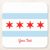 Flagge von Chicago, Illinois Square Paper Unterset Rechteckiger Pappuntersetzer (Vorderseite)