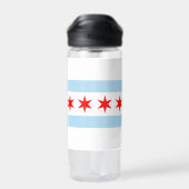 Flagge von Chicago, Illinois Trinkflasche (Rückseite)