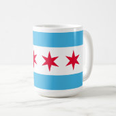 Flagge von Chicago Kaffeetasse (VorderseiteRechts)