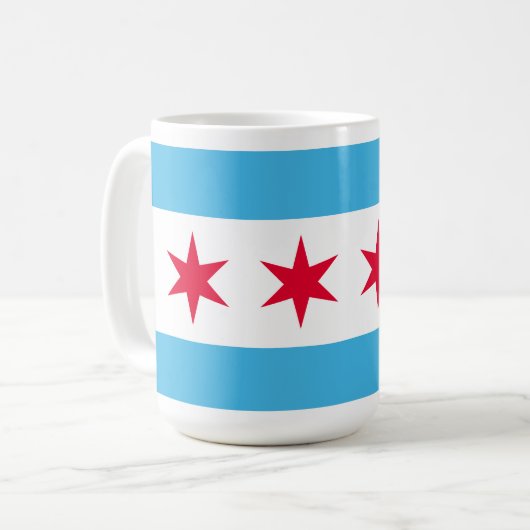 Flagge von Chicago Kaffeetasse (Vorderseite Links)