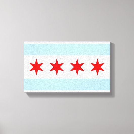 Flagge von Chicago Leinwanddruck (Vorderseite)