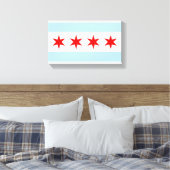 Flagge von Chicago Leinwanddruck (Insitu (Schlafzimmer))