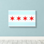 Flagge von Chicago Leinwanddruck (Insitu (Holzboden))