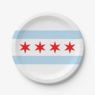 Flagge von Chicago Pappteller