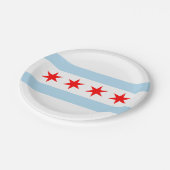 Flagge von Chicago Pappteller (Schrägansicht)