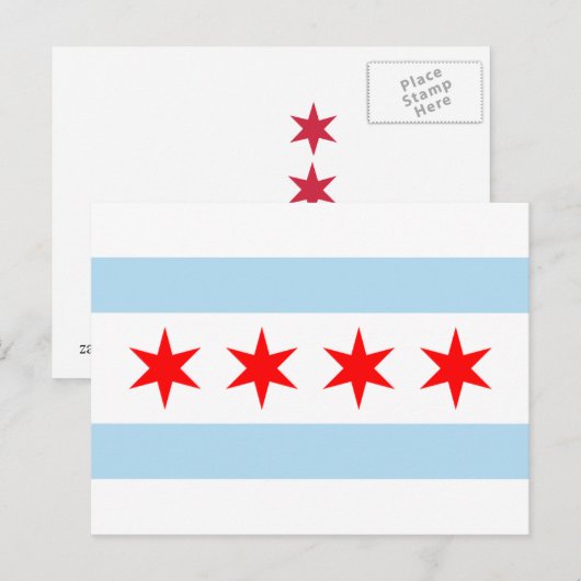 Flagge von Chicago Postkarten (Vorne/Hinten)