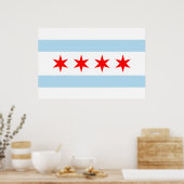 Flagge von Chicago Print Poster (Küche)