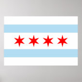 Flagge von Chicago Print Poster (Vorne)