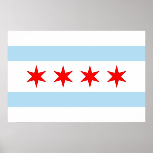 Flagge von Chicago Print Poster (Vorne)