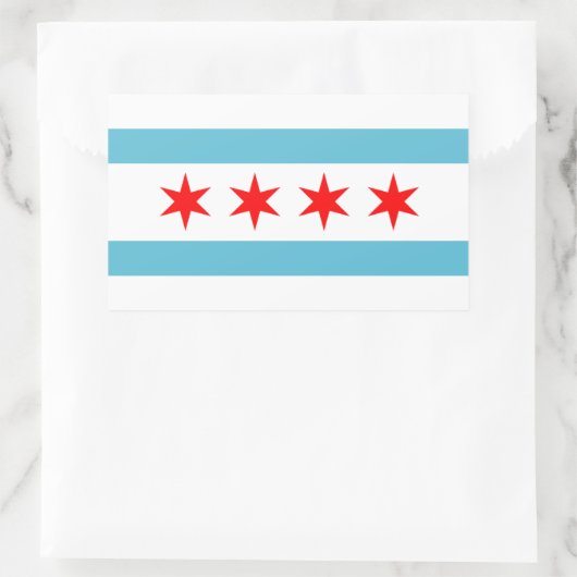 Flagge von Chicago Rechteckiger Aufkleber (Tasche)