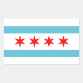 Flagge von Chicago Rechteckiger Aufkleber (Vorderseite)