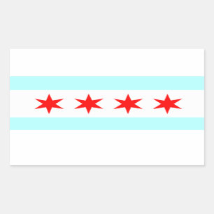 Flagge von Chicago Rechteckiger Aufkleber