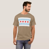 Flagge von Chicago retro T-Shirt (Vorne ganz)