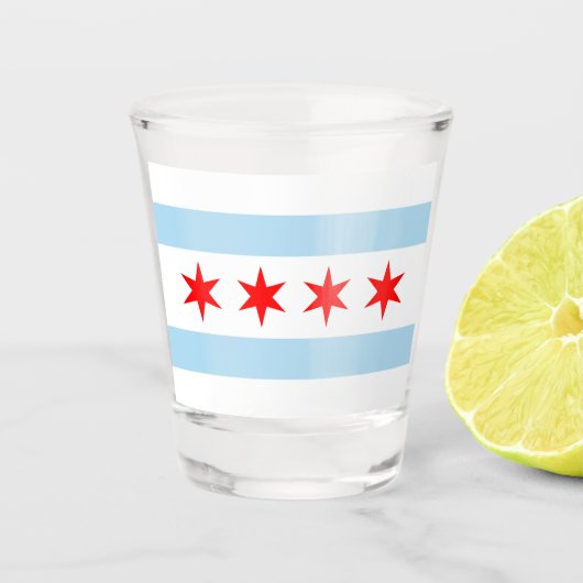 Flagge von Chicago Schnapsglas (Vorderseite)