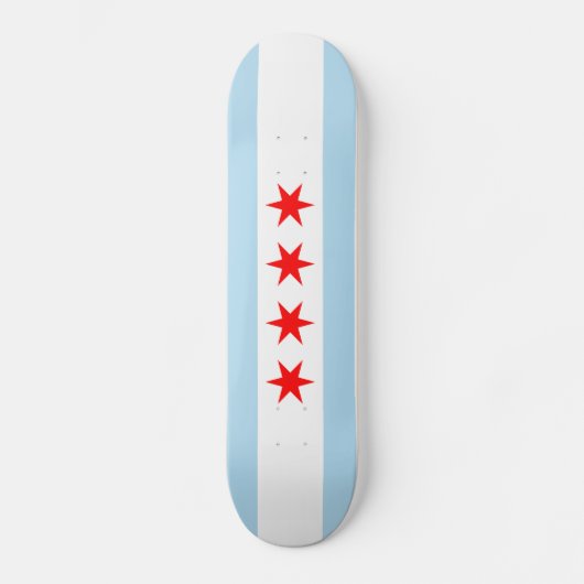 Flagge von Chicago-Skateboard Skateboard (Vorderseite)