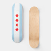 Flagge von Chicago-Skateboard Skateboard (Vorderseite)