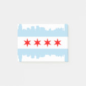 Flagge von Chicago-Skylinen Post-it Klebezettel (Vorderseite)